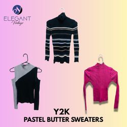 Y2K Pastel Butter Sweaters - EV1352