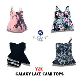 Y2K Galaxy Lace Cami Tops - EV1116