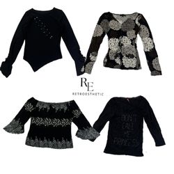 Y2k Black Grunge Full Sleeve Tops RE-2549