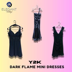 Y2K Dark Flame Mini Dresses - EV1383