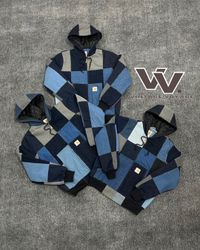 Carhartt rework style denim patchwork active jacke..