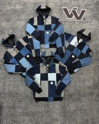 Carhartt rework style denim patchwork active jacke..