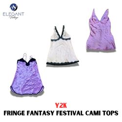 Y2K Fringe Fantasy Festival Cami Tops - EV1182
