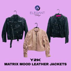 Y2K Matrix Mood Leather Jackets - EV1191