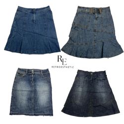 Y2K Britny Era Cyber Girl Denim Midi Skirts RE-255..