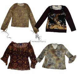 Y2K Erthy Tone Full Sleeves Tops RE-2564