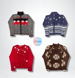 Vintage / Y2K Frosty Statement Holiday Knits   (R)