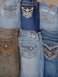 HD1260 Ladies Y2K Flared Embellished Jeans