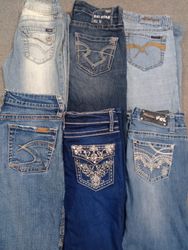 HD1257 Ladies Y2K Flared Embellished Jeans