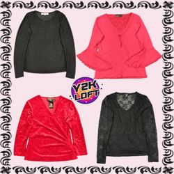 Y2K Soft Grunge Long Sleeve Tops