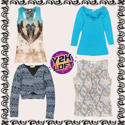 Y2K Aquamarine Girl Top Mix