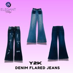 Jeans a zampa d'elefante in denim Y2K - EV1429