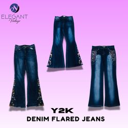 Y2K Denim Flared Jeans - EV1433