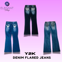 Y2K Denim Flared Jeans - EV1435