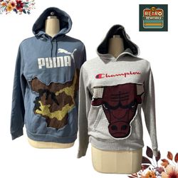 Upcycled Branded patchwork Hoodie