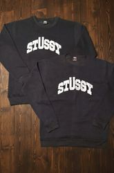 Stussy rework style black sweatshirt