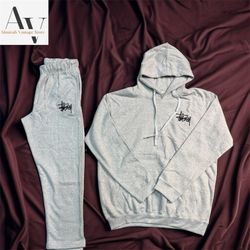 Stussy rework style gray tracksuit
