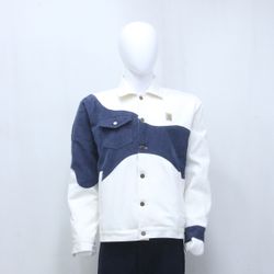 CR1013 Upcycled Two-Tone Wave Panel Jacket