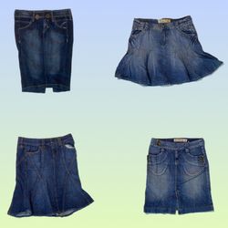 Y2K Unique Denim Midi Akirts (TS-1739)