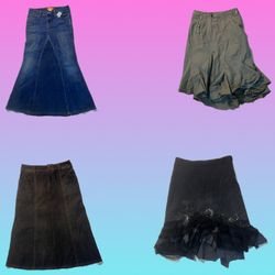 Y2K Denim long Skirts (TS-1744)