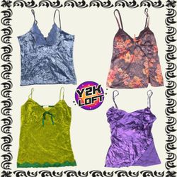 Y2K Ethereal Grunge Cami Tops Mix