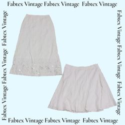 (FV-690) Saias de Fada Brancas de Algodão Y2K