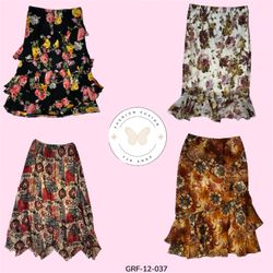 Jupe en polyester imprimée florale – Douce, fluide..