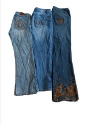 Th25 Calças jeans únicas bordadas -7p 25nov25