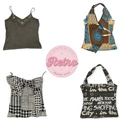 Y2K Aesthetic Cami Set – Gothic / Boho Patchwork /..
