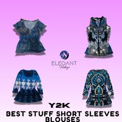 Y2K Best Stuff Shorts Sleeve Blouses - EV1406