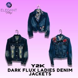 Y2K Dark Flux Damen Denimjacken - EV1449