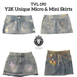 Y2K Unique Micro & Mini Denim Skirts (TVL-190)