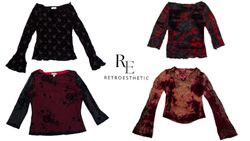 Y2K Grunge Mash Tops à manches longues-2587