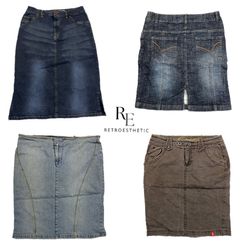 Jupes midi en denim de cyberfille Y2K RE-2588