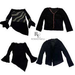 Tops à manches longues sombres et moody Y2K RE-259..