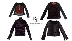 Y2K Sombre et mélancolique Grunge T-shirts à manch..