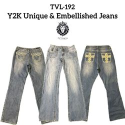 Y2K Unique & Embellished Jeans (TVL-192)