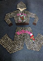 ED Hardy Ladies Sets - Zipper Cropped Hoody x Jogg..