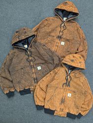 Giubbotti Carhartt Active Wear Brown Washed Rework..
