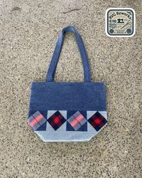 Upcycled Patchwork Denim Tote Bag