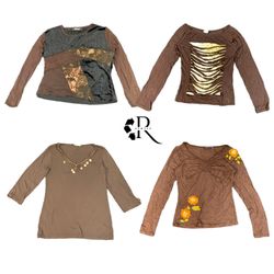 Y2K Earthy Tone Full Sleeve Tops RW-1321