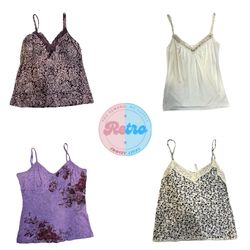 Ensemble de débardeurs Vintage Slip Cami – Y2K Fai..