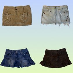 Y2K IT girl Denim Mini Skirts (TS-1756)