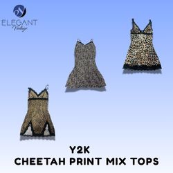 Y2K Cheetah Print Mix Tops - EV1506