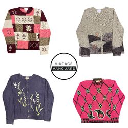 Ensemble de pulls tricotés brodés et à motifs (E)