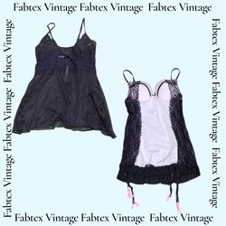 (FV-717) Black Lace Babydoll Bundle —  Y2K / Coque..