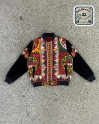 Giacca bomber in velluto patchwork riciclato