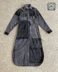 Abito maxi in denim patchwork riciclato