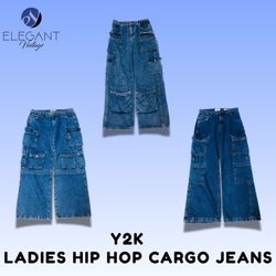 Y2K Ladies Hip Hop Cargo Jeans - EV1521