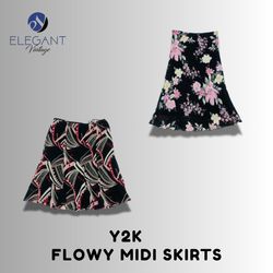 Y2K Flowy Midi Skirts - EV1528